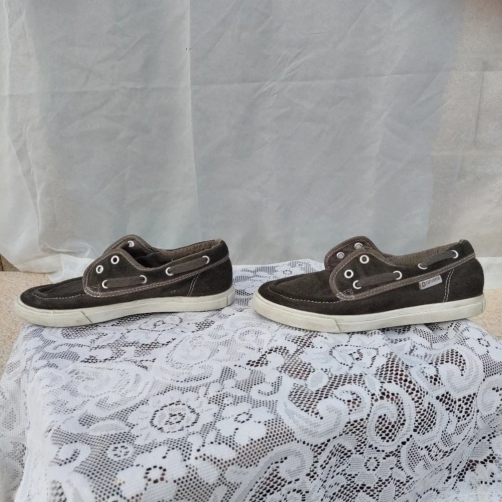 Juniors size 1 All Star Converse Gray Loafer Slip-On Moccasin Boat Shoes